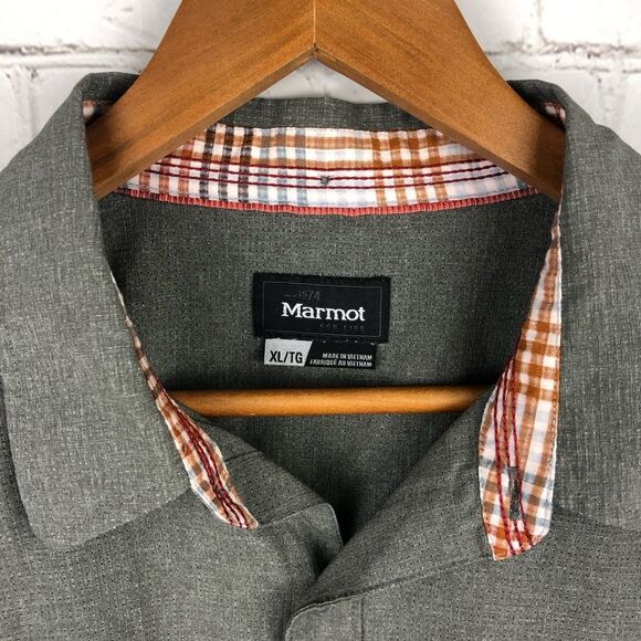 Marmot Gray Long Sleeve Button Up Men's Sz XL - Picture 2 of 9